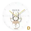 Reloj de Pared Artístico Silencioso de Cristal Templado Sala de Estar Estilo Nórdico Reloj Creativo Habitación Infantil Dibujos Animados Reloj para el Hogar