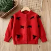 Otoño e Invierno Colocación Navideña Niñas Suéter Cuello Alto de Bola Coreano Hecho a Mano Lindo Conjunto de Vestido Tutú para Niñita