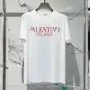 100% algodão, com estampa de letras Vano transfronteiriça, modelagem solta, gola redonda, manga curta, unissex, estilo verão, por Warren Tian N