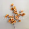 Série Laranja de flores artificiais flores de casamento cor de outono hortênsia falsa rosa flores de casamento fileira flor fábrica atacado