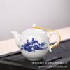 Bule de porcelana alto branco azul e branco de 300ml bule de cerâmica conjunto de chá kung fu bule de cerâmica