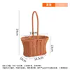 Cesta de flores de mano de imitación de ratán para hombre, pequeña, para floristería, con explosiones navideñas, ramos de flores, cesta para arreglos florales, cesta para picnic, cesta para arte floral.