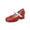 33 Hebilla Resorte Nuevos Zapatos de Mujer con Punta Redonda y Tacón Medio 2023 Zapatos de Comercio Exterior Lolita para Mujer 48 Zapatos Casuales de una Sola Capa para Mujer
