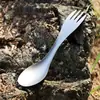 Cubiertos de titanio puro de venta caliente transfronteriza tenedor y cuchara creativos integrados para acampar al aire libre picnic cuchara para comer cuchara para sopa cuchara para postre tenedor para frutas
