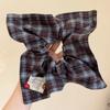Estilo coreano estilo universitário retrô xadrez grande anel de cabelo feminino de alta qualidade sensação bola cabeça rabo de cavalo baixo grande manchete acessórios de cabelo