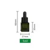 Botella Cuadrada de Vidrio Verde a Prueba de Luz de 5ml con Gotero de Fondo Grueso Botella de Esencia Sub-Botella Empaque de Producto para el Cuidado de la Piel