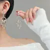 Pendientes de Borla de Mariposa con Pedrería Rosa Estilo Hija Lujo Accesible Accesorios para Vestido de Banquete Elegante Palace Pendientes