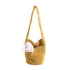 Bolsa Transversal Peluda Atacado Transfronteiriço Bolsa Saco Grande Capacidade Versão Coreana Estilo Fofo Feminino Bolsa de Ombro para Estudante