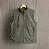 Reversível! Colete masculino casual americano de outono e inverno em fleece com gola alta, espessado, à prova de vento e quente