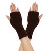 Guantes de lana cálidos de otoño e invierno, guantes sin dedos de punto con mangas largas de lana, mangas falsas, guantes rectos con borde cruzado, guantes cálidos
