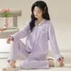 Lindo conjunto de pijama feminino de algodão, estilo primavera e outono, plus size, manga longa, novo modelo 2026, conjunto de roupa de casa para estudantes de verão, inverno