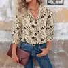 Nueva Camisa Estampada de Mujer con Cuello en V Transfronteriza Europea y Americana Amazon AliExpress