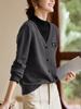 Tricô Elegante Retro Falso Duas Peças Cor Contrastante para Mulheres Inverno 2025 Roupas de Início de Inverno de Alta Qualidade Tops de Manga Longa Tendência