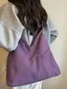 Bolsa de ombro tote de lona lisa estilo minimalista japonês, nova moda 2026, grande capacidade, casual, alta aparência, bolsa de mão