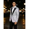 Terno Europeu e Americano com Lantejoulas Jaqueta Masculina Slim Fit de Botão Único Roupa Formal Boate Apresentação de Host Palco Roupa Masculina Terno Multicolor