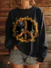 Sudadera con Estampado de Cuello Redondo para Mujer, Primavera y Otoño 2025, Ligera, Cuadros, de Moda y la Más Fácil de Combinar, Estilo Fresco Pequeño