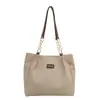 Bolsa Tote Grande Capacidade Transfronteiriça Moda Feminina Textura Simples Bolsa de Ombro Lona Bolsa de Mão para o Dia a Dia