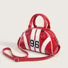 Bolsa de mão feminina, bolsa tote pequena, bolsa de ombro, bolsa tote listrada de alta qualidade, estruturada rígida vermelha