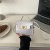 Primavera 2026 Nueva Moda Casual Hebilla de Cierre Simple Texturizada de Moda Bolso Pequeño Cuadrado de Hombro Cruzado de Mano