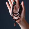 Colar Original DIY Pérola Negra folha pequena Jacarandá com pulseira de contas Nanwu Amitabha esculpida para homens e mulheres atacado