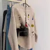 Tejido de Punto Bordado de Nicho Estilo Perezoso para Mujer Principios de Otoño Estilo Coreano Nuevo Suéter de Punto Grueso Suave tipo Cera Top Casual para Mujer