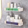 Estante de almacenamiento para baño sin perforaciones, Estante de almacenamiento triangular para lavabo de baño, Estante montado en la pared, Almacenamiento de productos para el cuidado de la piel
