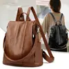 Mochila para Mulheres, Moda Estilo Coreano 2026 Novo Modelo, Bolsa Versátil de Couro de Vaca para Mulheres, Mochila Multifuncional Antifurto de Couro Macio