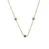 Acero de Titanio Cuadrado Color Circonita Collar Moda Femenina Cadena para Clavícula Viaje Diario Joyería de Acero de Titanio