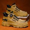 Sapatos Masculinos 2025 Outono Novos de Cano Alto Casuais Esportivos Tendência Sola Grossa Aumento Antiderrapante Botas para Trabalho ao Ar Livre