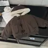 Jaqueta de Algodão Infantil Nova Estilo Outono/Inverno 2026 para Meninos e Meninas, Forrada com Lã, Estilo Coreano, Fashion, Quente, Roupa de Cima Tendência