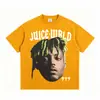 Camiseta de manga corta estampada Stewell JuiceWRLD estilo callejero europeo y americano, estilo americano transfronterizo, algodón pesado, media manga moderna