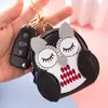 Porta-moedas Criativo Chaveiro Pingente Coruja Distinto Fofo Mini Bolsa para Cartões de Grande Capacidade Pequena Bolsa para Cartões Enfeites Pendentes Femininos