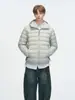 Chamarra acolchada ligera con capucha 90% plumón de pato blanco para hombre, color liso, a prueba de frío invernal, cálida, casual, prenda exterior versátil para parejas