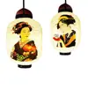 Linterna de PVC estilo japonés para exteriores, impermeable, protector solar, plegable, Hefeng, publicidad, decoración de club de cocina, Ukiyo-e, linterna para mujer