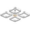 Luminária Pendente de Teto Quadrada LED de Luxo Moderno Controle Remoto Dimerizável Luz para Sala de Estar Quarto de Casa Sala de Estudo Luminária de Teto de Cristal