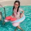 Flotador de natación para niños Pasha Celebridad de Internet Anillo de asiento engrosado Anillo para axilas de bebé Ins Flotador de pato de cabeza grande transparente Flotabilidad