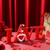 Decoraciones de Madera para Navidad y San Valentín Adornos de Boda Decoración Hueca LOVE Decoraciones para Ambiente de Fiesta Festiva