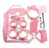Conjunto de Sete Peças de Couro Pelúcia para Bondage 7 Peças Pacote Conjunto de Dez Peças Brinquedos Sexuais Paixão do Casal Brinquedos Alternativos