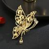 Broche elegante de mariposa capullo roto de lujo para mujer, hebilla de solapa de traje exquisita, pasador pequeño, otoño e invierno, nuevo broche de temperamento elegante