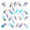 Unhas de Ballet Europeias e Americanas de Comprimento Médio para o Natal Patches de Manicure Foscos Padrão de Árvore de Natal Boneco de Neve Unhas Postiças Caixa com 24 Peças