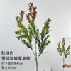 2026 Nuevo Modelo Plantas Verdes Artificiales, Bambú Dorado, Hierba de Mijo, Follaje Base, Flores Falsas Estilo Bosque, Arte Floral Artificial para Decoración de Paisajes