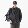 Chamarra de mezclilla negra de alta gama para hombre Primavera y Otoño 2025 Nueva Slim-fit talla grande Chamarra de mezclilla tipo levita para hombre