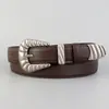 2026 Nuevo Modelo Cinturón de Cuero Genuino para Mujer, Hebilla de Pin Personalizada Set de Tres Piezas, Accesorios de Piel de Vaca de Primera Capa, Cinturón para Jeans en Stock