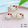 Lindo nuevo accesorio para el cabello de Pascua y Invierno, cabeza de gato KT a cuadros de acrílico, material de parche para horquilla DIY, venta al por mayor