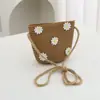 Bolsita Pequeña Linda de Verano para Niños Bolso Nuevo para Mujer Celebración en Línea Monedero de Moda Bolso de Paja Bolso Cruzado de Viaje para Bebé Moderno
