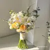 Ramo de Boda Novia Sosteniendo Foto de Boda Tulipán Certificado Flor Artificial Accesorios para Fotos Día de San Valentín Chino Estación Independiente