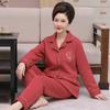Pijama de Madre para Mujer Otoño e Invierno para Mujeres de Mediana Edad y Mayores Algodón Aire Espesado Talla Extra Algodón Fino para Exterior Traje Sándwich de Mujer