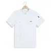 Ropa de Trabajo de Chef de Hotel para Hombre de Manga Larga para Catering Cocina Repostería Cocina Trasera Tallas Grandes Ropa Transpirable Verano Manga Corta Blanca