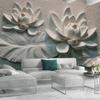 Papel de Parede Moderno Minimalista Nórdico de Luxo Leve Americano 3D para Sala de Estar Sofá, Parede de Fundo de TV Tecido com Sensação de Alto Padrão Mural