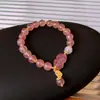 Pulseira com Pingente Redondo de Zircônia Super Brilhante Estilo Francês, Pulseira Exquisita de Luxo Leve de Alta Qualidade, Joia Feminina Fashion e Versátil